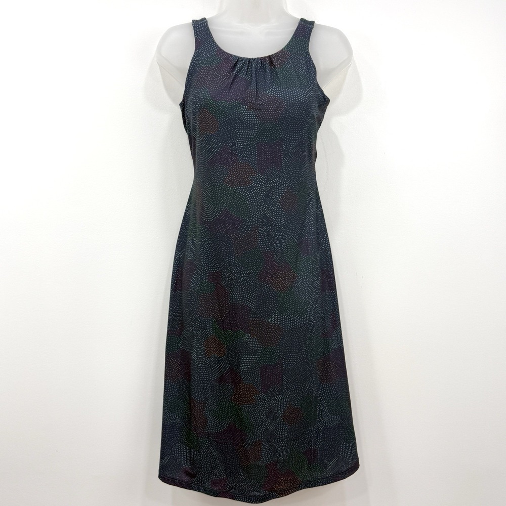 Prana Skypath Dress S NWT Deep Pine Dotty Granola Girl Built In Bra Hike Outdoor